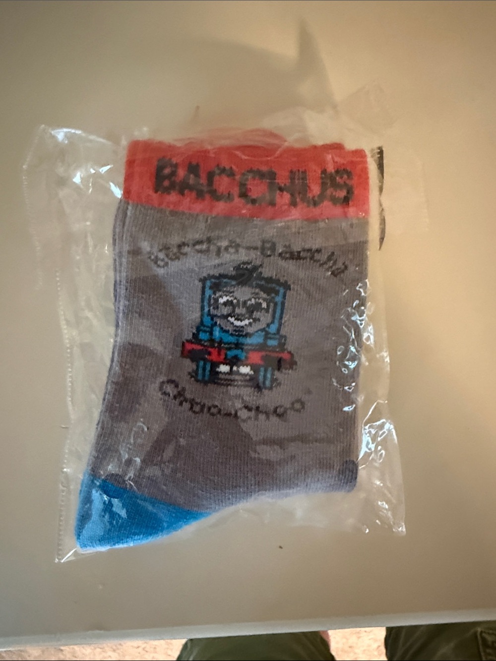 Bacchus Mardi Gras Thomas & Friends Gray Kids Socks with Blue Toe